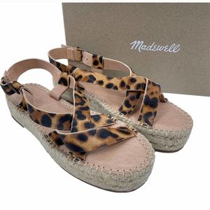 Madewell • Malia leopard print espadrille sandals NWT